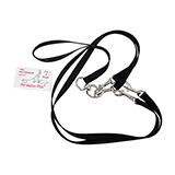 Pet Walker-Plus Nylon Leash 2-Dog Black Medium