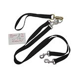 Pet Walker-Plus Nylon Leash 2-Dog Black Large