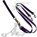 Pet Walker-Plus Nylon Leash 2-Dog Purple Large