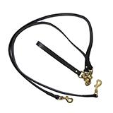 Pet Walker-Plus Black Leather 2-Dog Leash Large