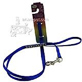 Nylon Jeweled Lil' Dog (and Cat) Blue Leash 4 foot