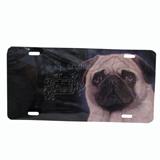 Aluminum Dog Breed License Plate with Pug