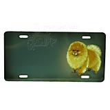 Aluminum Dog Breed License Plate with Pomeranian