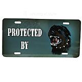 Aluminum Dog License Plate with Protected by Rottweiller