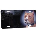 Aluminum Dog Breed License Plate with Pit Bull