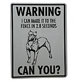 Sign Pit Bull I Can Make It to the Fence in 2.8 Seconds 