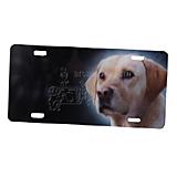 Aluminum Dog Breed License Plate with Yellow Labrador