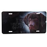 Aluminum Dog Breed License Plate with Chocolate Labrador
