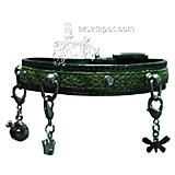Charmed Italian Leather Lime Collar Small