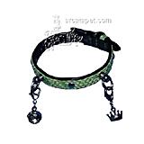 Charmed Italian Leather Lime Collar XXSmall