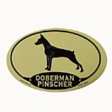 Euro Style Oval Dog Decal Doberman Pinscher