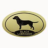 Euro Style Oval Dog Decal Black Labrador