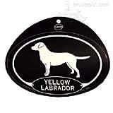 Euro Style Oval Dog Decal Yellow Labrador