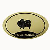 Euro Style Oval Dog Decal Pomeranian