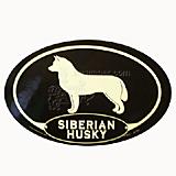 Euro Style Oval Dog Decal Siberian Husky