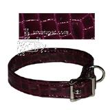 Collar Crocodile Print Burgundy Lg 16-20