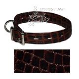 Collar Crocodile Print Brown Lg 20-24