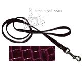 Leash Crocodile Print Burgundy 6 x 1