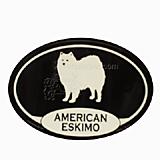 Euro Style Oval Dog Decal American Eskimo Dog