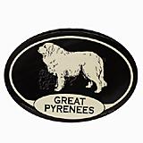 Euro Style Oval Dog Decal Great Pyrenees