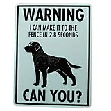 Sign Labrador I Can Make It to the Fence in 2.8 Seconds 
