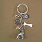 Key Chain Greyhound with 5 Charms