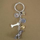 Key Chain Weimaraner with 5 Charms