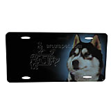 Aluminum Dog Breed License Plate with Siberian Husky