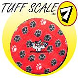 Tuffy's Flyer Jr Red Paw Design Dog Toy