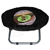 Adj Height Aluminum Frame Foldable Large Black Fuzzy Bed