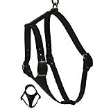Black Tracking Leather Dog Harness 1 x 38 inches