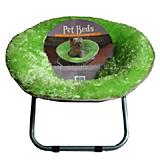 Adj Height Aluminum Frame Foldable Large Green Fuzzy Bed
