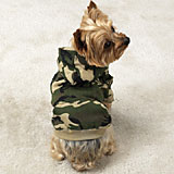 Green Camouflage Hoodie Dog Jacket Small