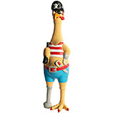 Rubber Chicken Long Squawk Silver 15.75 inches Dog Toy