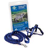 Come With Me Kitty Harness & Bungee Leash Blue Lg