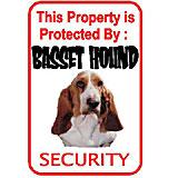 Sign Basset Hound Security 12 x 18 inch Aluminum