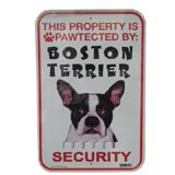 Sign Boston Terrier Pawtected