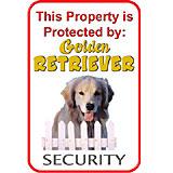 Sign Golden Retriever Security 12 x 18 inch Aluminum