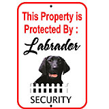 Sign Black Labrador Security 12 x 18 inch Aluminum