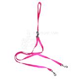 Pet Walker-Plus Nylon Leash 2-Dog Hot Pink Medium