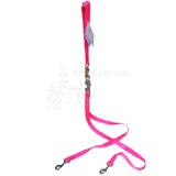Pet Walker-Plus Nylon Leash 2-Dog Hot Pink Large