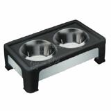 Signature Series Elevated Dog Diner 4in Black/SS