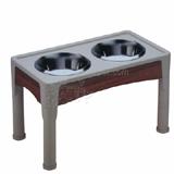 Signature Series Designer Elevated Diner 14in Beige/Wood