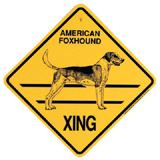 Xing Sign American Foxhound Plastic 10.5 x 10.5 inches
