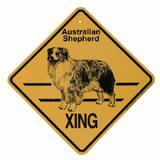 Xing Sign Australian Shepherd Plastic 10.5 x 10.5 inches