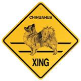 Xing Sign Chihuahua Long Coated Plastic 10.5 x 10.5 inches