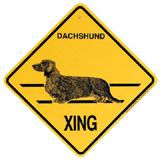 Xing Sign Dachshund Long Hair Plastic 10.5 x 10.5 inches