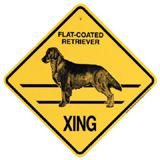 Xing Sign Flat Coated Retriever Plastic 10.5 x 10.5 inches
