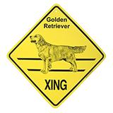 Xing Sign Golden Retriever Plastic 10.5 x 10.5 inches