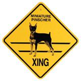 Xing Sign Minature Pinscher Plastic 10.5 x 10.5 inches